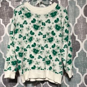 Loft Floral Green Sweater